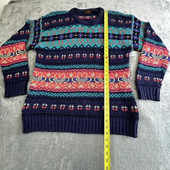 Vintage Eddie Bauer Sweater Women's L Bold Patterned Outdoor Layers - Picture 15 of 16